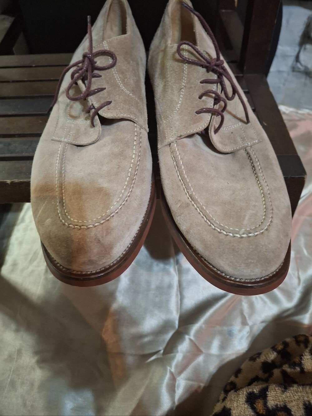 Martin Dingman Men's Suede Chukka Boots in Light Taupe with Brown Laces
